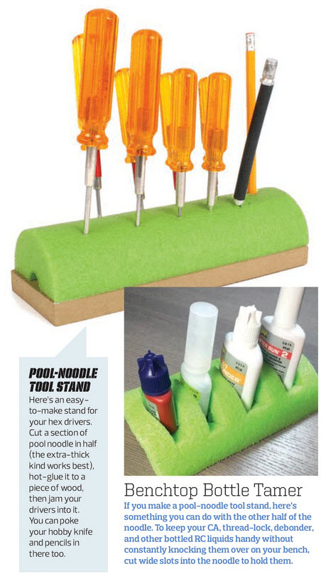 Pool Noodle Tool and Bottle Stands