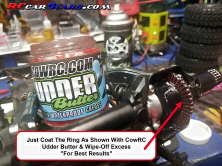 Proper amount of CowRC Udder Butter on Gearing